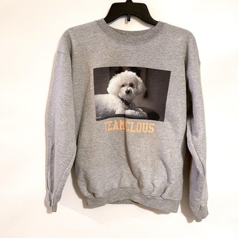 Vintage Hanes "Team Clous" Grey Dog Sweatshirt